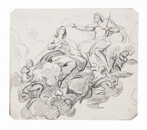 Disegno - [Wicar, Jean Baptiste Joseph] - Incoronazione della Vergine Assunta in cielo