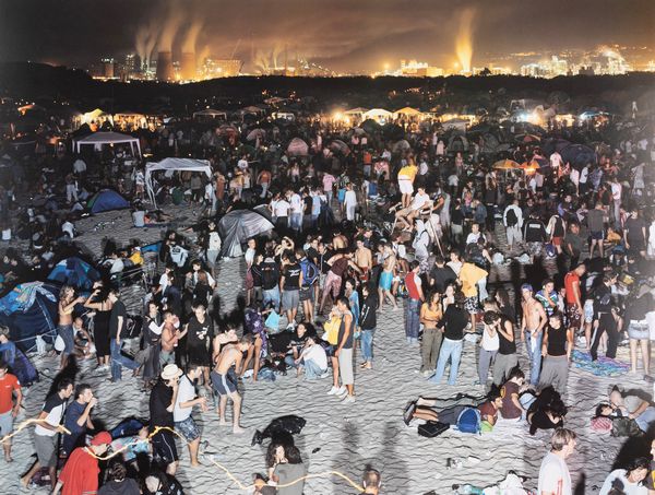 Massimo Vitali : Rosignano by night, dal portfolio Landscape with figures  - Asta Fotografia - Associazione Nazionale - Case d'Asta italiane