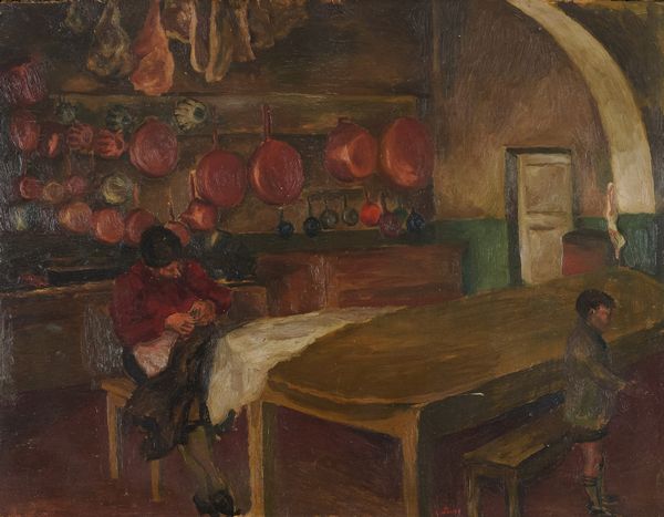 Renato Guttuso : Cucina - La Cucitrice  - Asta Arte Moderna e Contemporanea - Associazione Nazionale - Case d'Asta italiane