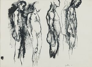 Renato Guttuso - Studio per nudi maschili