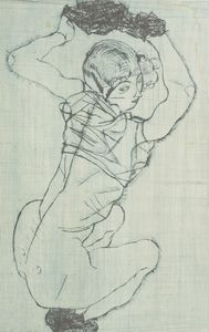 Egon Schiele - Knieendes Madchen
