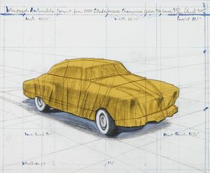 Christo - Wrapped Automobile, Project for 1950 Studebaker Champion, Series 9G CoupÃ©