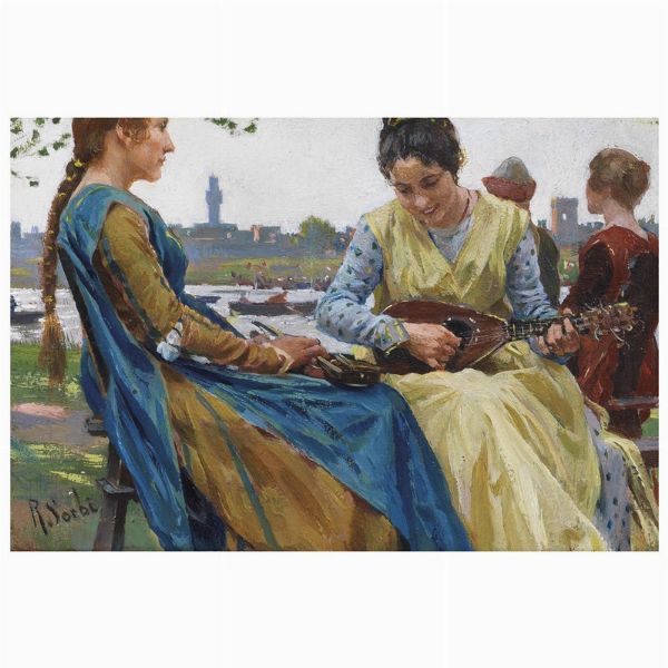 Sorbi Raffaello : Raffaello Sorbi  - Asta ARCADE | DIPINTI DEL XIX E XX SECOLO - Associazione Nazionale - Case d'Asta italiane