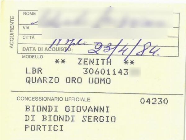 ZENITH : ZENITH OROLOGIO DA POLSO  - Asta Orologi e penne - Associazione Nazionale - Case d'Asta italiane