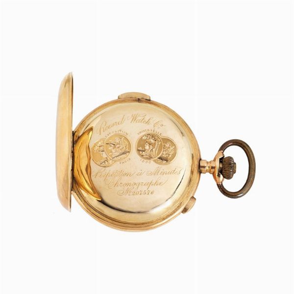RECORD WATCH & CO. OROLOGIO DA TASCA CRONOGRAFO MONOPULSANTE RIPETIZIONE MINUTI  - Asta Orologi e penne - Associazione Nazionale - Case d'Asta italiane