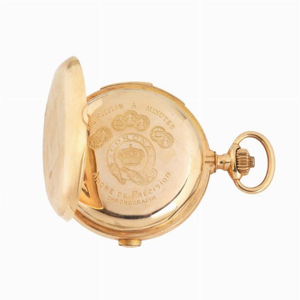 CORONA OROLOGIO DA TASCA CRONOGRAFO MONOPULSANTE RIPETIZIONE MINUTI  - Asta Orologi e penne - Associazione Nazionale - Case d'Asta italiane
