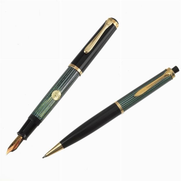 PELIKAN : PELIKAN M400 PENNA STILOGRAFICA E PORTAMINE  - Asta Orologi e penne - Associazione Nazionale - Case d'Asta italiane