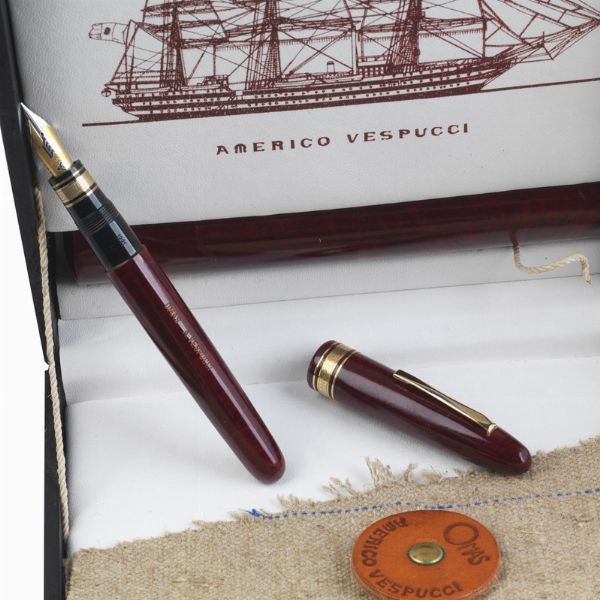 OMAS COLLEZIONE AMERIGO VESPUCCI EDIZIONE LIMITATA PENNA STILOGRAFICA ANNO 1991  - Asta Orologi e penne - Associazione Nazionale - Case d'Asta italiane
