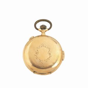 RECORD WATCH & CO. OROLOGIO DA TASCA CRONOGRAFO MONOPULSANTE RIPETIZIONE MINUTI  - Asta Orologi e penne - Associazione Nazionale - Case d'Asta italiane