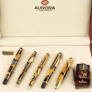 AURORA : AURORA AFRIKA SET: PENNA STILOGRAFICA, PENNA ROLLERBALL, PENNA A SFERA, PORTAMINE E SKETCH PEN EDIZIONE LIMITATA N. 101  - Asta Orologi e penne - Associazione Nazionale - Case d'Asta italiane
