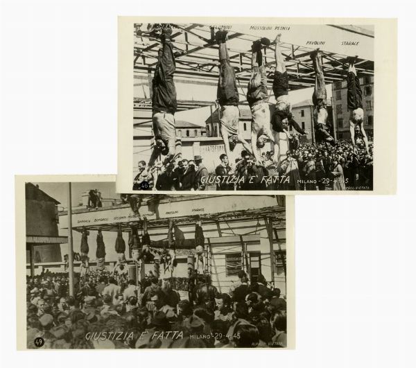 Mussolini a Piazzale Loreto. 2 fotografie.  - Asta Libri, autografi e manoscritti - Associazione Nazionale - Case d'Asta italiane