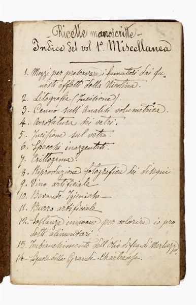 Due manoscritti di argomento scientifico / industriale e chimico.  - Asta Libri, autografi e manoscritti - Associazione Nazionale - Case d'Asta italiane