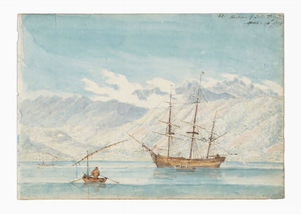 LORD WILLIAM PAGET : Sette acquerelli con vedute di Portoferraio e Portolongone e altri scorci dell'isola d'Elba dal taccuino di viaggio di William Paget.  - Asta Libri, autografi e manoscritti - Associazione Nazionale - Case d'Asta italiane