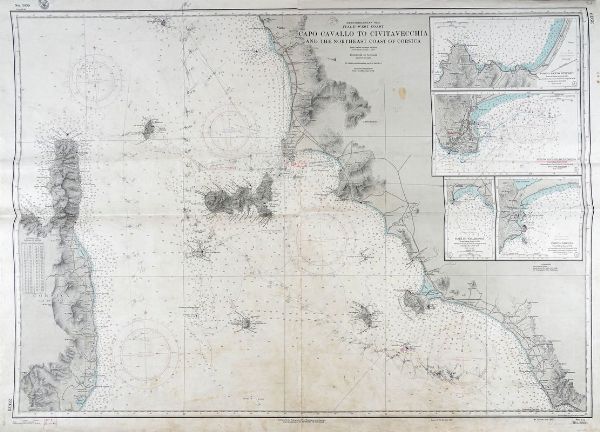 Mediterranean Sea/Italy West Coast/ CAPO CAVALLO TO CIVITAVECCHIA/ AND NORTHEAST COAST OF CORSICA/ From Italian Surveys to 1929 and French Surveys to 1891.  - Asta Libri, autografi e manoscritti - Associazione Nazionale - Case d'Asta italiane