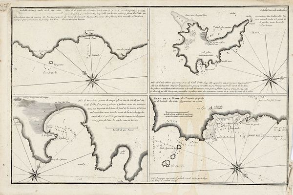 Jacques Ayrouard : Plan de Porto Ferraro / Plan de Porto Longon / Plan de la Rade des canelles?, Plan du Port de S.t pierre de campè, Plan  de l?isle Planè, Plan de la Rade de S.te marie chapelle et de la rade des Isles figaronne en corse.  - Asta Libri, autografi e manoscritti - Associazione Nazionale - Case d'Asta italiane