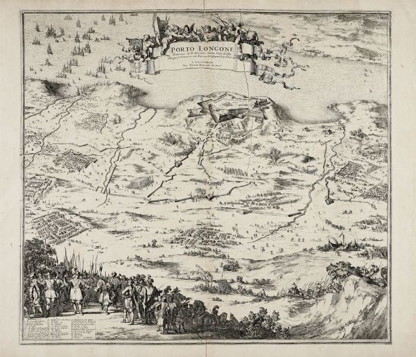 JOHANNES BLAEU : PORTO LONGONE Forteresse de la Toscane, Dans l'Isle d'Elbe.  - Asta Libri, autografi e manoscritti - Associazione Nazionale - Case d'Asta italiane