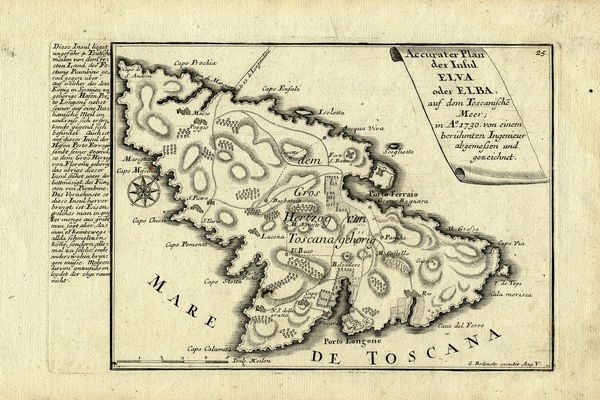 GABRIEL BODENEHR : Accurater plan/ der Insul/ ELVA/ oder ELBA,/ auf dem Toscanische/ Meer;/ in A. 1730...  - Asta Libri, autografi e manoscritti - Associazione Nazionale - Case d'Asta italiane