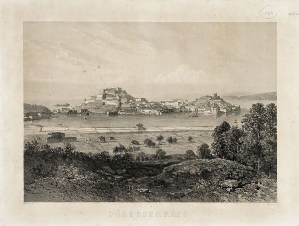 EUGNE CICRI : Tre tavole da  L?ILE D?ELBE, Album recueil sous la direction de M. le Prince  A. Dmidoff. Vues Pittoresques dessines d?aprs nature par Andr Durand.  - Asta Libri, autografi e manoscritti - Associazione Nazionale - Case d'Asta italiane