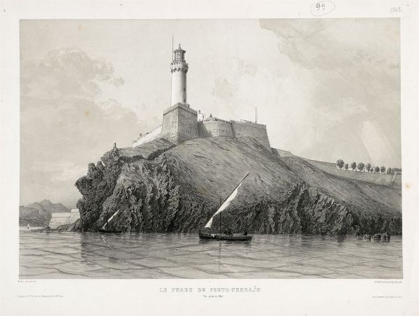 EUGNE CICRI : Tre tavole da  L?ILE D?ELBE, Album recueil sous la direction de M. le Prince  A. Dmidoff. Vues Pittoresques dessines d?aprs nature par Andr Durand.  - Asta Libri, autografi e manoscritti - Associazione Nazionale - Case d'Asta italiane