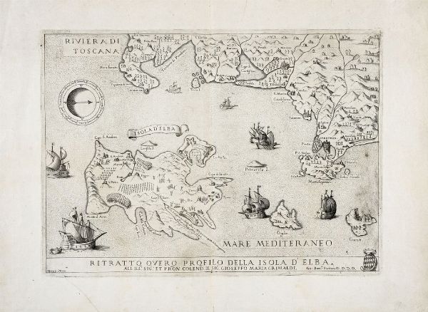 FLORIANO DAL BUONO (DAL BONO, BONO) : RITRATTO OVERO PROFILO DELLA ISOLA D?ELBA.  - Asta Libri, autografi e manoscritti - Associazione Nazionale - Case d'Asta italiane