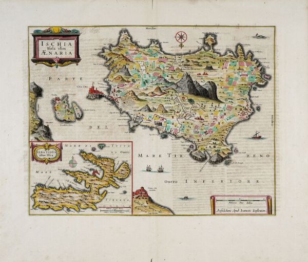 JOHANNES JANSSONIUS : ISCHIA/ Isola olim/ AENARIA - ELBA ISOLA / olim Ilua.  - Asta Libri, autografi e manoscritti - Associazione Nazionale - Case d'Asta italiane