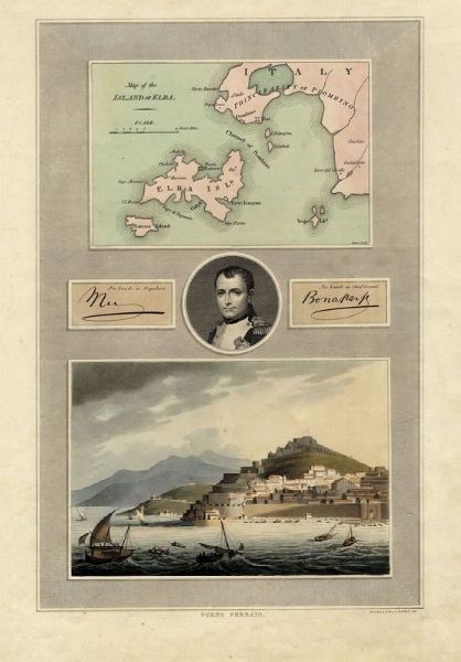 BENJAMIN REES DAVIES : Map of the Island of Elba - PORTO FERRAJO.  - Asta Libri, autografi e manoscritti - Associazione Nazionale - Case d'Asta italiane