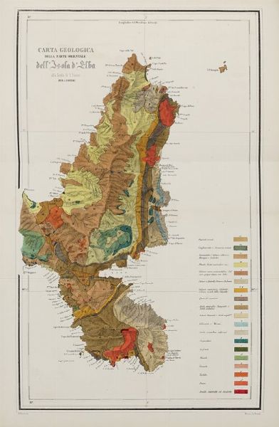 IGINO COCCHI : Descrizione geologica dell'isola d'Elba per servire alla carta della medesima.  - Asta Libri, autografi e manoscritti - Associazione Nazionale - Case d'Asta italiane