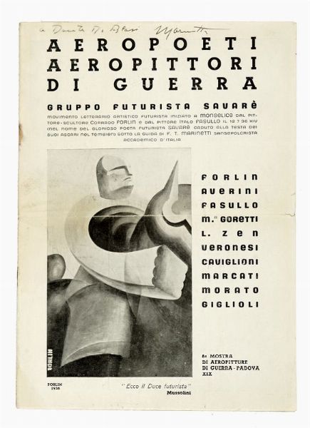 CORRADO FORLIN : Aeropoeti Aeropittori di guerra. Gruppo futurista Savar. 8a mostra di Aeropitture di Guerra.  - Asta Libri, autografi e manoscritti - Associazione Nazionale - Case d'Asta italiane