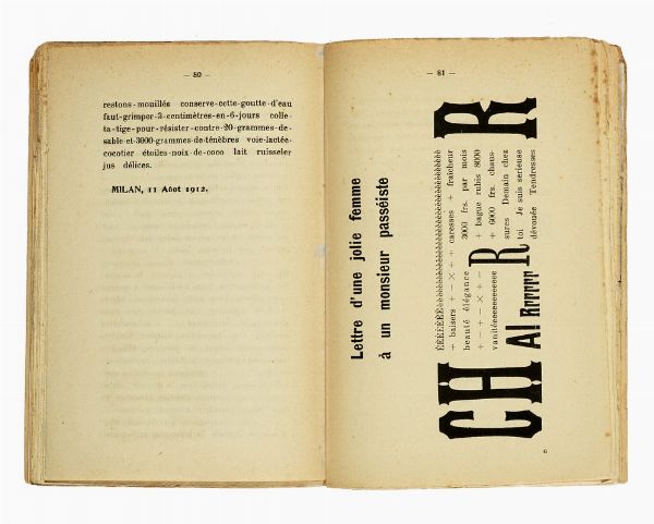 Filippo Tommaso Marinetti : Les mots en libert futuristes.  - Asta Libri, autografi e manoscritti - Associazione Nazionale - Case d'Asta italiane