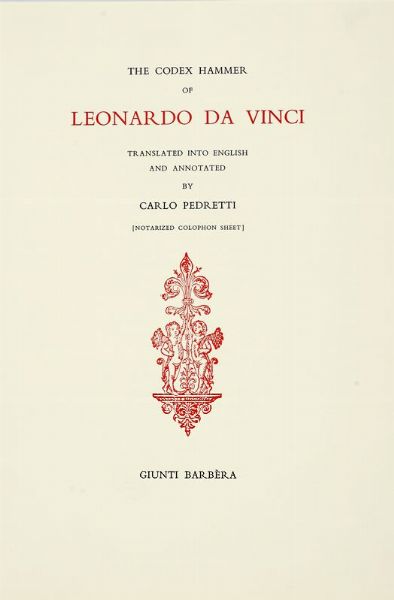 LEONARDO DA VINCI : The Codex Hammer [...] by Carlo Pedretti...  - Asta Libri, autografi e manoscritti - Associazione Nazionale - Case d'Asta italiane