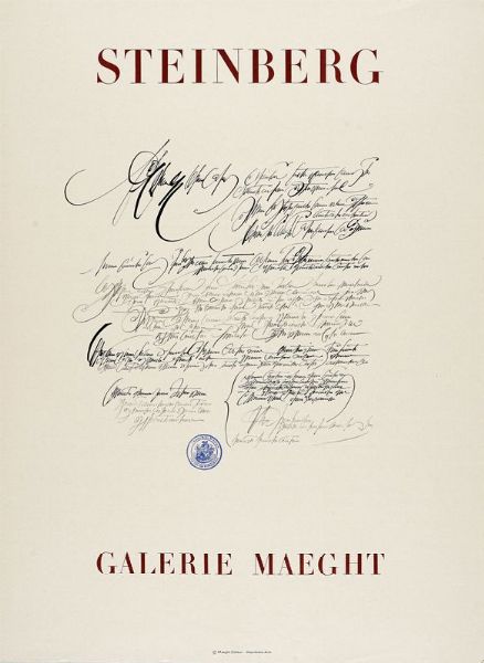 Saul Steinberg : Galerie Maeght. Steinberg.  - Asta Libri, autografi e manoscritti - Associazione Nazionale - Case d'Asta italiane