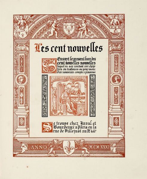 Les Cent Nouvelles nouvelles attribues au Roy Louis le Onzime. Illustrations de Malassis.  - Asta Libri, autografi e manoscritti - Associazione Nazionale - Case d'Asta italiane