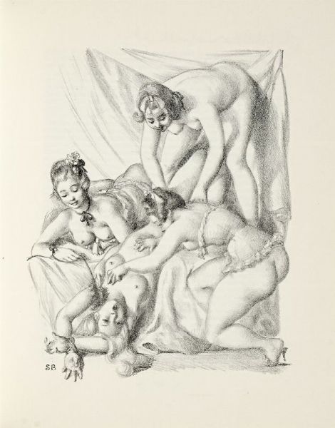 NICOLAS EDME RESTIF DE LA BRETONNE : Monsieur Nicolas ou le coeur humain d�voil� avec des lithographies originales de Suzanne Ballivet. Tome premier (-quantri�me).  - Asta Libri, autografi e manoscritti - Associazione Nazionale - Case d'Asta italiane