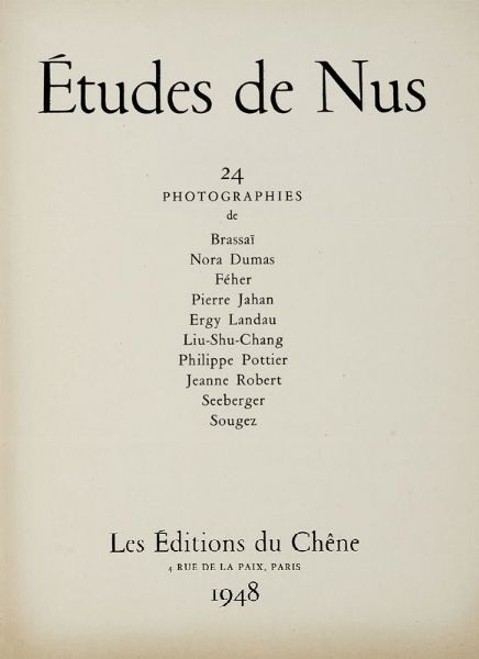 BRASSA [PSEUD. DI DODGSON CHARLES LUTWIDGE] : Etudes de Nus. 24 photographies...  - Asta Libri, autografi e manoscritti - Associazione Nazionale - Case d'Asta italiane