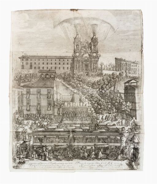 Vincenzo Maria Coronelli : Roma festeggiante nel monte Pincio negli applausi alle glorie della piet del cristianissimo Lodovico il Grande in occasione della da lui estirpata eresia...  - Asta Libri, autografi e manoscritti - Associazione Nazionale - Case d'Asta italiane
