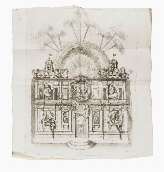 Vincenzo Maria Coronelli : Roma festeggiante nel monte Pincio negli applausi alle glorie della piet del cristianissimo Lodovico il Grande in occasione della da lui estirpata eresia...  - Asta Libri, autografi e manoscritti - Associazione Nazionale - Case d'Asta italiane