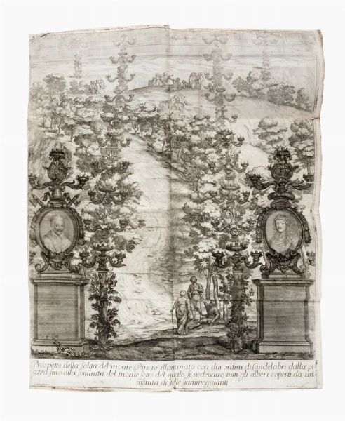 Vincenzo Maria Coronelli : Roma festeggiante nel monte Pincio negli applausi alle glorie della piet del cristianissimo Lodovico il Grande in occasione della da lui estirpata eresia...  - Asta Libri, autografi e manoscritti - Associazione Nazionale - Case d'Asta italiane