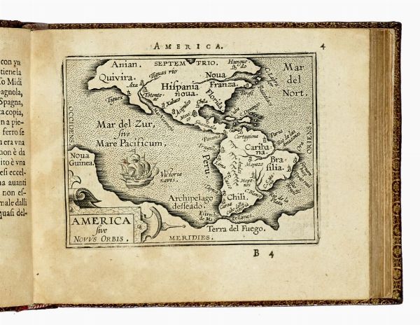 Abraham Ortelius : Breve compendio del Theatro Orteliano. Contenendo la delineatione de tutti li regioni principali, del mondo, stampate in tavole piccole, et illustrate con brevi declarationi.  - Asta Libri, autografi e manoscritti - Associazione Nazionale - Case d'Asta italiane