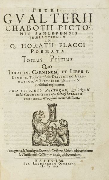 QUINTUS HORATIUS FLACCUS : Petrii Gualterii Chabotii [...] in [...] Poemata tomus primus.  - Asta Libri, autografi e manoscritti - Associazione Nazionale - Case d'Asta italiane