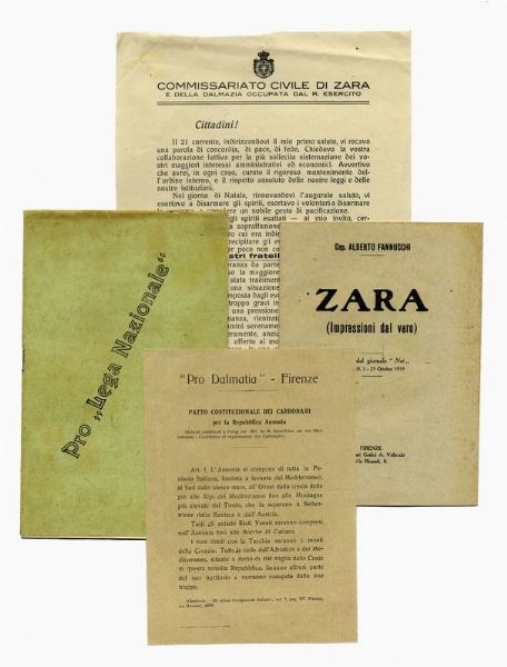 Raccolta composta da 34 documenti: manifesti, pubblicazioni, libri, opuscoli e stampati sciolti.  - Asta Libri, autografi e manoscritti - Associazione Nazionale - Case d'Asta italiane