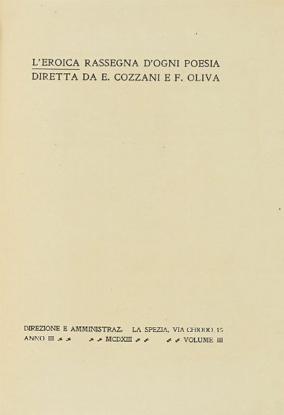 L'Eroica. Anno III. Volume III. Fascicolo I.  - Asta Libri, autografi e manoscritti - Associazione Nazionale - Case d'Asta italiane