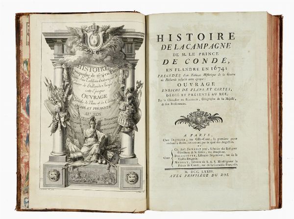 JEAN DE BEAURAIN : Histoire de la campagne de M. le prince de Cond, en Flandre en 1674; prcde d'un tableau historique de la guerre de Hollande jusqu' cette poque. Ouvrage enrichi de plans et cartes...  - Asta Libri, autografi e manoscritti - Associazione Nazionale - Case d'Asta italiane