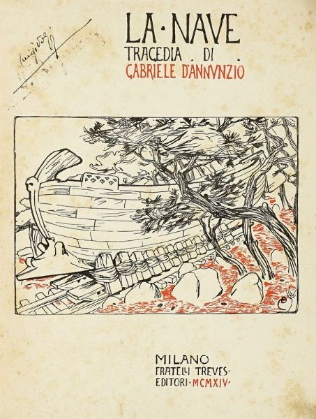Gabriele D'Annunzio : Per la coppa del Benco. Agli aviatori navali.  - Asta Libri, autografi e manoscritti - Associazione Nazionale - Case d'Asta italiane