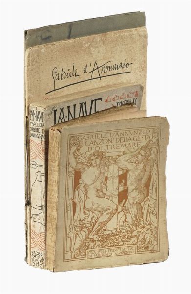 Gabriele D'Annunzio : Per la coppa del Benco. Agli aviatori navali.  - Asta Libri, autografi e manoscritti - Associazione Nazionale - Case d'Asta italiane