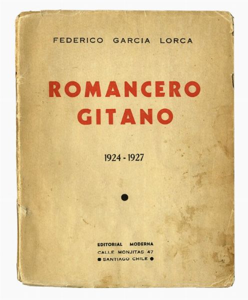FEDERICO GARCA LORCA : Firma autografa su libro Romancero gitano 1924-1927.  - Asta Libri, autografi e manoscritti - Associazione Nazionale - Case d'Asta italiane