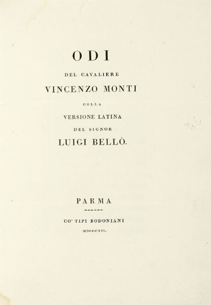 QUINTUS HORATIUS FLACCUS : Satira V Traduzione italiana con rami allusivi.  - Asta Libri, autografi e manoscritti - Associazione Nazionale - Case d'Asta italiane