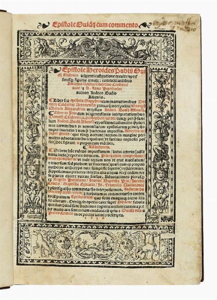 NASO PUBLIUS OVIDIUS : Epistole Heroides [...] dilgenti castgatione exulte...  - Asta Libri, autografi e manoscritti - Associazione Nazionale - Case d'Asta italiane