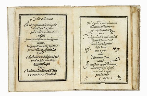 GIOVANNI BATTISTA PALATINO : Compendio del gran volume de l'arte del bene et leggiadramente scrivere tutte le sorti di lettere et caratteri.  - Asta Libri, autografi e manoscritti - Associazione Nazionale - Case d'Asta italiane