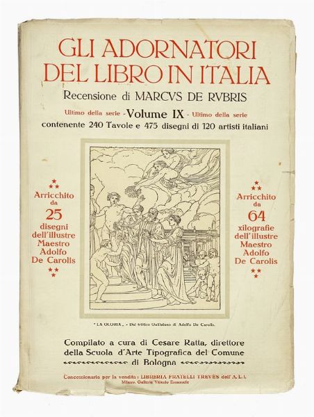 CESARE RATTA : Gli adornatori del libro in Italia... Vol I (IX).  - Asta Libri, autografi e manoscritti - Associazione Nazionale - Case d'Asta italiane