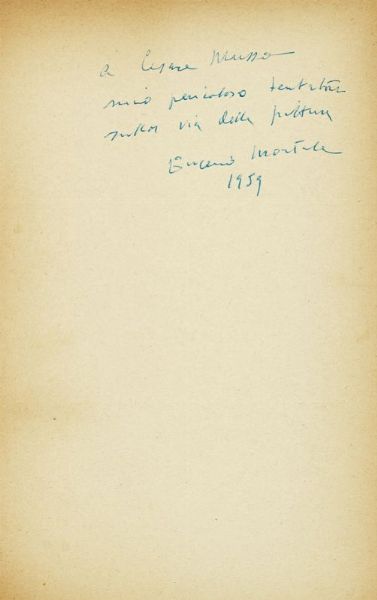 EUGENIO MONTALE : Dedica autografa su libro Le occasioni. 1928-1939.  - Asta Libri, autografi e manoscritti - Associazione Nazionale - Case d'Asta italiane